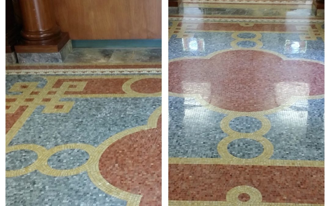 Antique Mosaic Floor Restoration in Franconia, NH