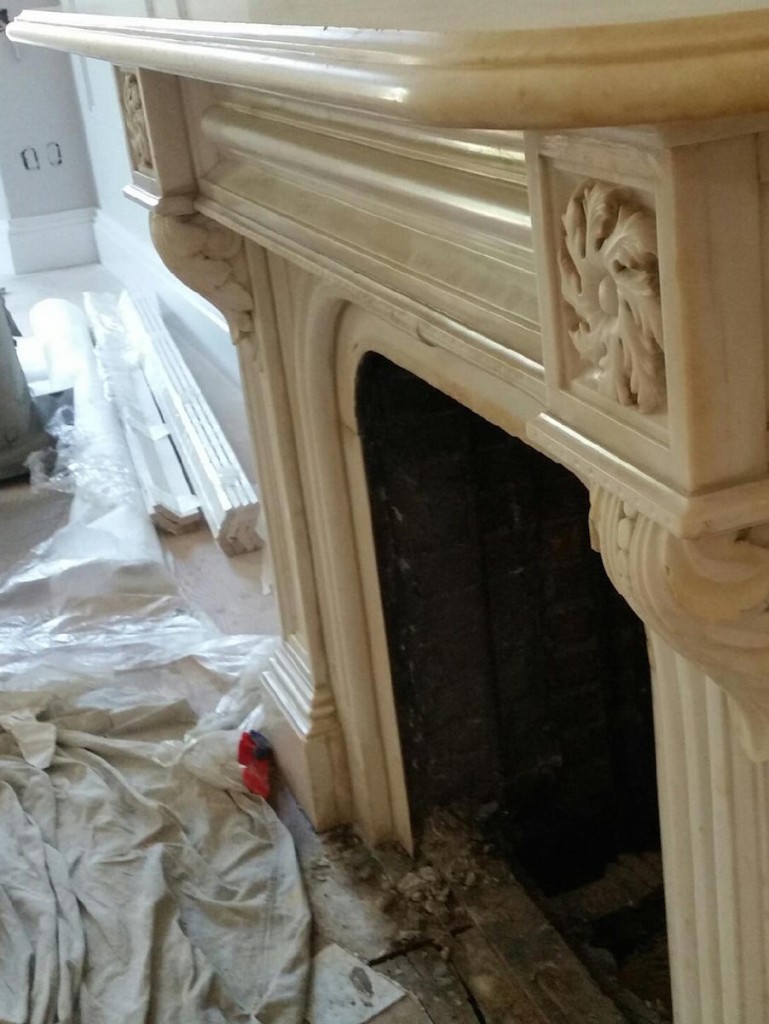 Marble Mantle Restoration After Mass Ave Boston