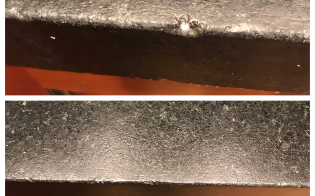 Professional granite countertop chip repair job