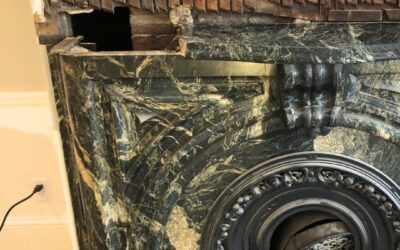 “Green Marble” Serpentine Fireplace Repair & Restoration